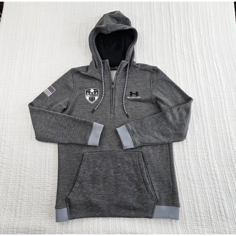 Under Armour Fleece Pullover Men's M Gray Loose‎ Coldgear Long Sleeve EUC